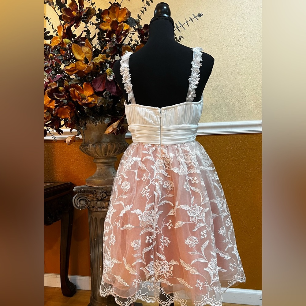Modcloth Pink and White Sweetheart Sundress Prom - Picture 2 of 5